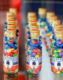 Garrafinha pet 50 ml com confeito de chocolate