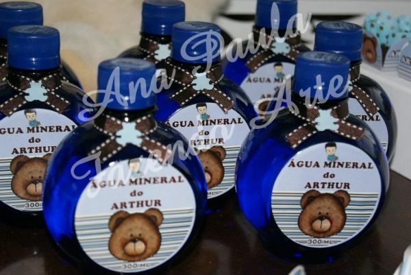 ÁGUA MINERAL OURO FINO AZUL PERSONALIZADA