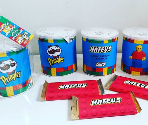 Pringles + barrinha de chocolate personalizada