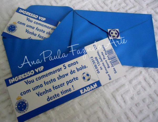 CONVITE INGRESSO COM ENVELOPE E SELO