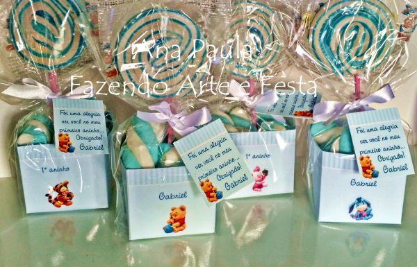 Caixinha personalizada + marshmallow + pirulito +tag